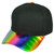 Blank Adjustable Curved Bill Brim Hat Cap Multicolor Rainbow Glossy Mens Blue