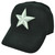 Nautical 3D Star Black Solid Color Fitted 6 7/8 Hat Cap Headgear Curved Bill 