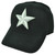 Nautical 3D Star Black Solid Color Fitted 7 1/4 Hat Cap Headgear Curved Bill 
