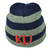NCAA Kansas Jayhawks Cuffless Knit Beanie Thick Stripes Navy Gray KU Skully 