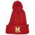 NCAA Zephyr Maryland Terrapins Red Winter Sports Pom Pom Cuffed Knit Beanie Hat