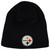 NFL Team Apparel Pittsburgh Steelers Black Knit Beanie Cuffless Skully Hat Toque