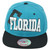 Florida FL USA Sunshine State Turquoise Flat Bill Snapback Adjustable Hat Cap