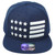 United States USA Flag 3D Block Blue White American Flat Bill Adult Men Hat Cap