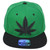 Original Marijuana Weed Leaf Logo Flat Bill Adjustable Two Tone Adults Hat Cap
