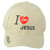 I Love Jesus Heart Religious Christians Bible Adults Beige Adjustable Hat Cap