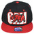 Cali Logo California State Republic 3D Snapback Black Red Bear Flat Bill Hat Cap