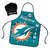 NFL Miami Dolphins Apron Chef Hat Set Barbecue Tailgating Gear Cook Smock Teal
