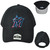 MLB Fan Favorite Miami Marlins Adults Men Black Structured Adjustable Hat Cap