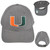NCAA Miami Hurricanes Structured Gray Adjustable Curved Bill Men Adults Hat Cap
