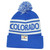 Colorado State Logo USA Pom Pom Blue White Cuffed Adults Knit Beanie Hat Winter