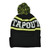 Tapout Black Toque Pom Pom Cuffed Knit Beanie MMA Mixed Martial Arts Hat Black