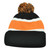 Plain Blank Striped Cuffed Thick Beanie Pom Pom Knit Skully Black Orange Toque