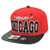 Chicago Bull Horn Ostrich Red Pleather Flat Bill City Chi Town Snapback Hat Cap