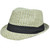 Woven Khaki Straw Hat Small Medium Pattern Fedora Ribbon Stetson Gangster FD-185