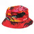 Tropical Hawaiian Flower Pattern Aloha Fitted Small Medium Sun Bucket Hat Red