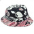 Floral Paisley Design Fitted Large XLarge Patterned Sun Bucket Hat Navy Blue
