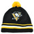 NHL Mitchell Ness KE84 Jersey Stripe Cuffed Pom Knit Beanie Pittsburgh Penguins