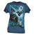 Electric Guitar Girl Blue Helix Distressed Music Instrument Tshirt Shirt