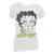 Novelty Betty Boop Burnout Light Pink Cartoon Youth Junior Girls Tshirt