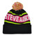 Steve Aoki Pom Pom Knit Toque Beanie Cuffed Rave House Hat Winter DJ Word Mark 