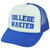 College Wasted Humor Blue White Mens Foam Funny Mesh Trucker Snapback Hat Cap 