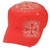 Iron Cross Rhinestone Gems Military Distressed Velcro Fashion Womens Hat Red 