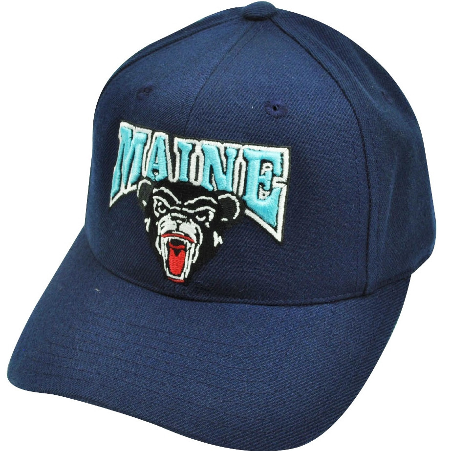NCAA Maine Black Bears Fitted Size 6 7/8 American Needle Hat Cap Navy