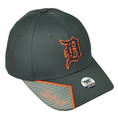 Detroit Tigers Script D in Black Orange Gray Hat Cap Hook Loop MLB  Merchandise 