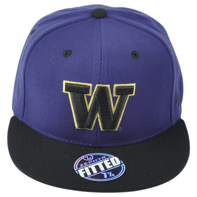 NCAA Zephyr Washington Huskies Black Fitted Logo Curved Bill Youth Kids Hat  Cap - Cap Store Online.com