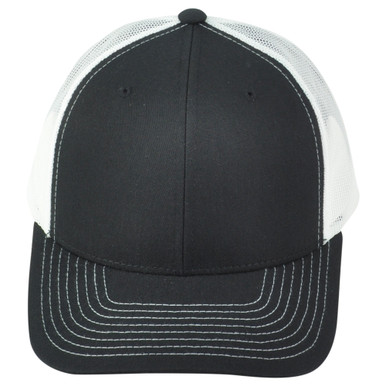 Black White Mesh Snapback Curved Bill Adjustable Blank Solid  display picture 1