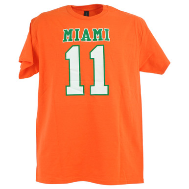 NCAA Miami Hurricanes Carson Beck #11 Orange Crew Neck Adults