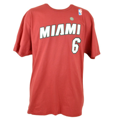 NBA Adidas Miami Heat Net Print Number Lebron King James #6 Tshirt