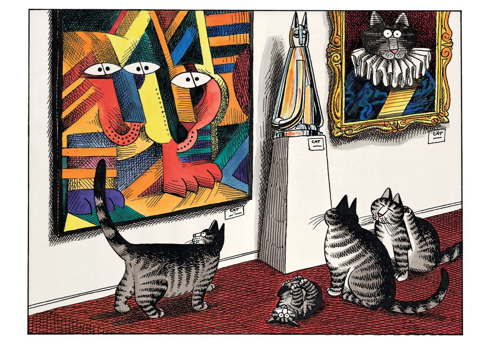 B. Kliban: Cats Viewing Modern Art Notecard - Pen Paper Gift