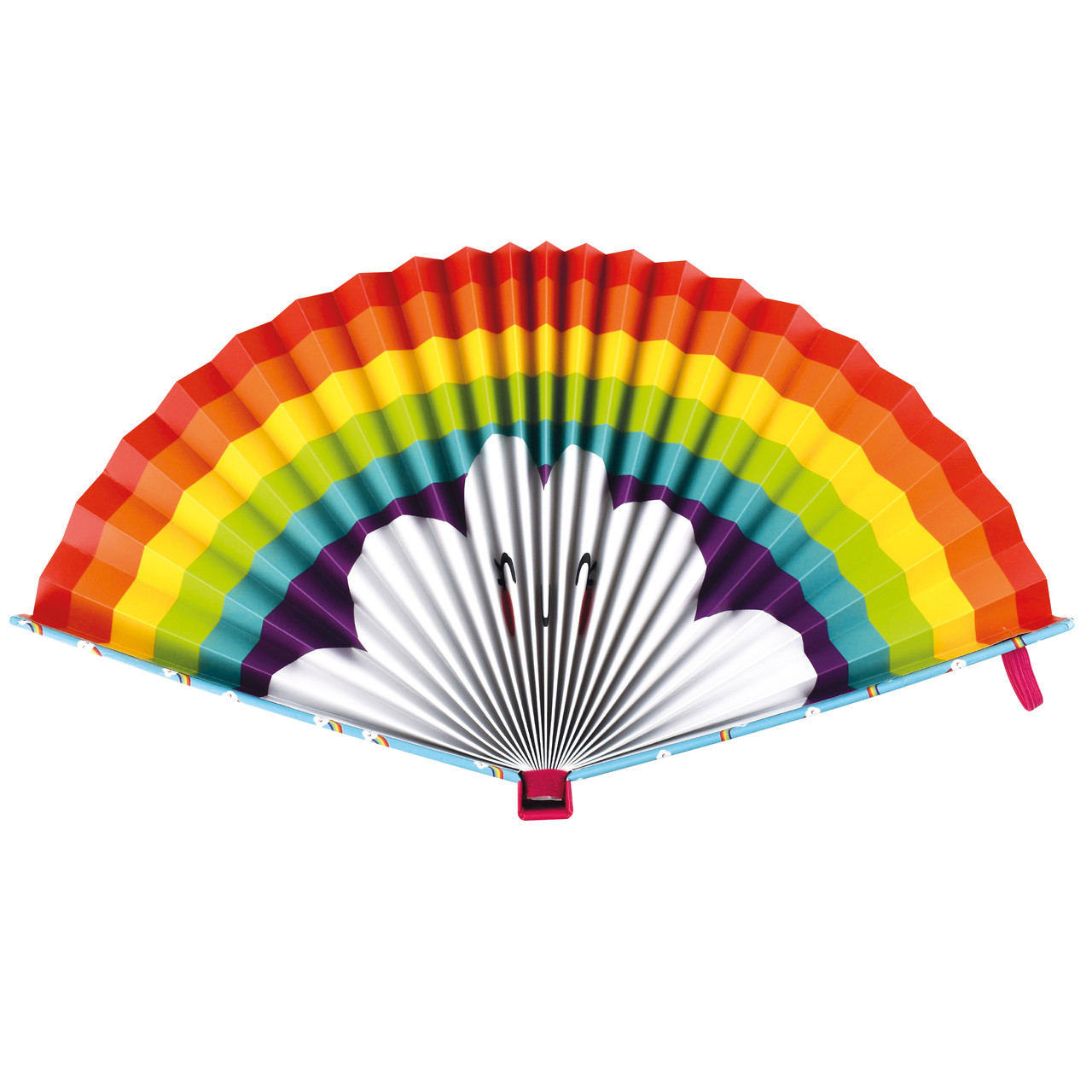FIESTA & SIESTA FOLDING PAPER FAN RAINBOW 8 PCE DISPLAY