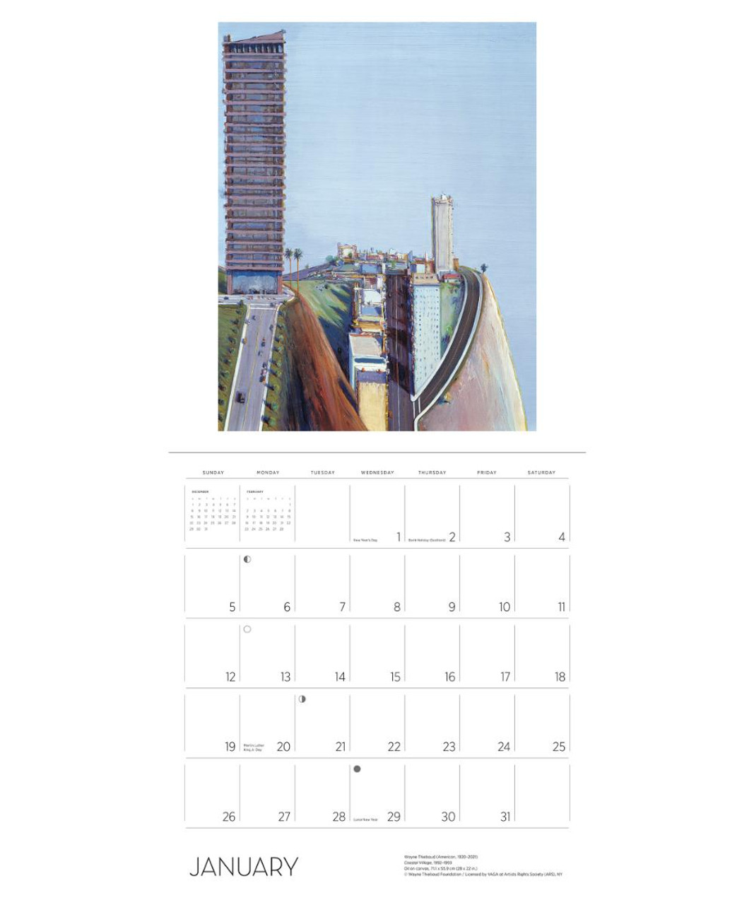 Wayne Thiebaud 2025 Wall Calendar Pen Paper Gift