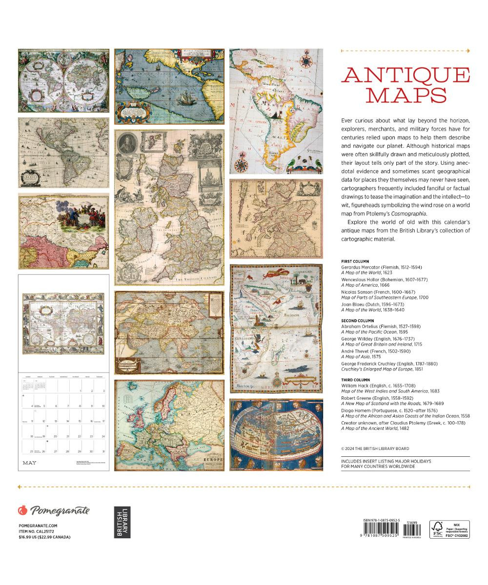 Antique Maps 2025 Wall Calendar Pen Paper Gift CAL25172 BC1 77235.1701773260 