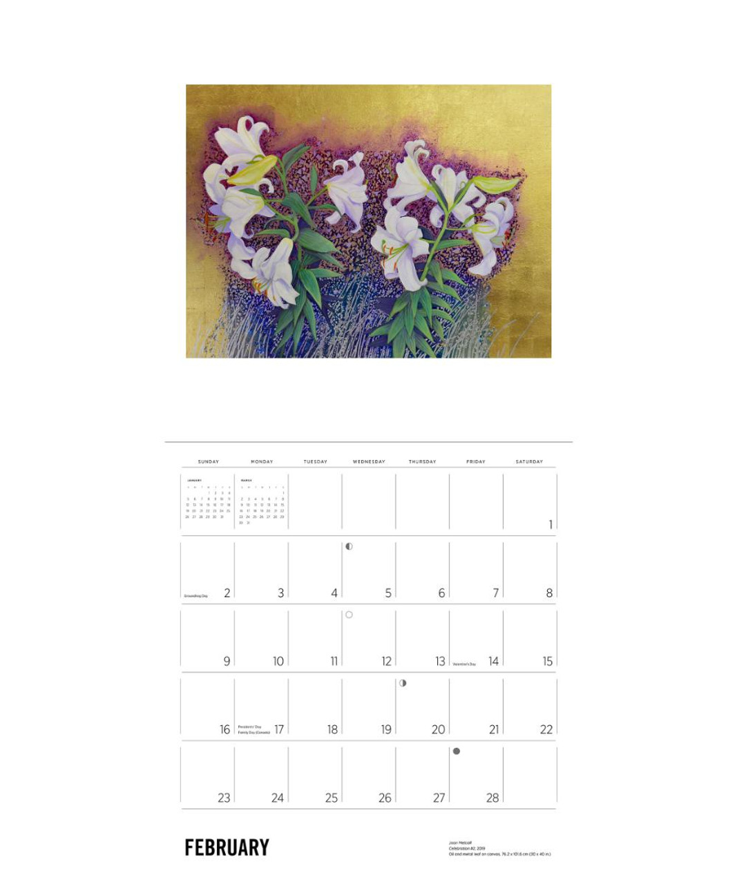 Joan Metcalf Shimmer 2025 Wall Calendar Pen Paper Gift