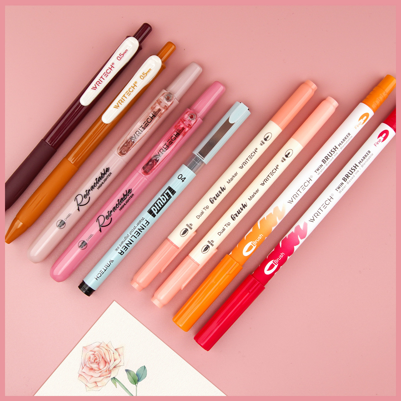 Color Code Journals COLOR CODED JOURNAL KIT 9PCS, PENCIL CASE (RED & PINK) - Pen Paper Gift
