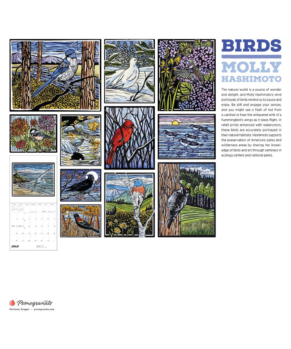Molly Hashimoto Birds 2026 Wall Calendar