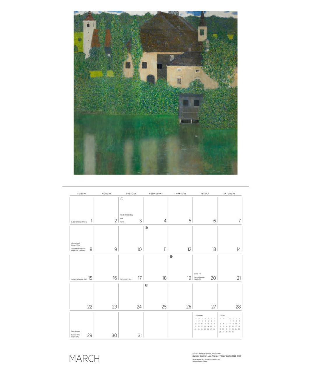 Gustav Klimt 2026 Wall Calendar