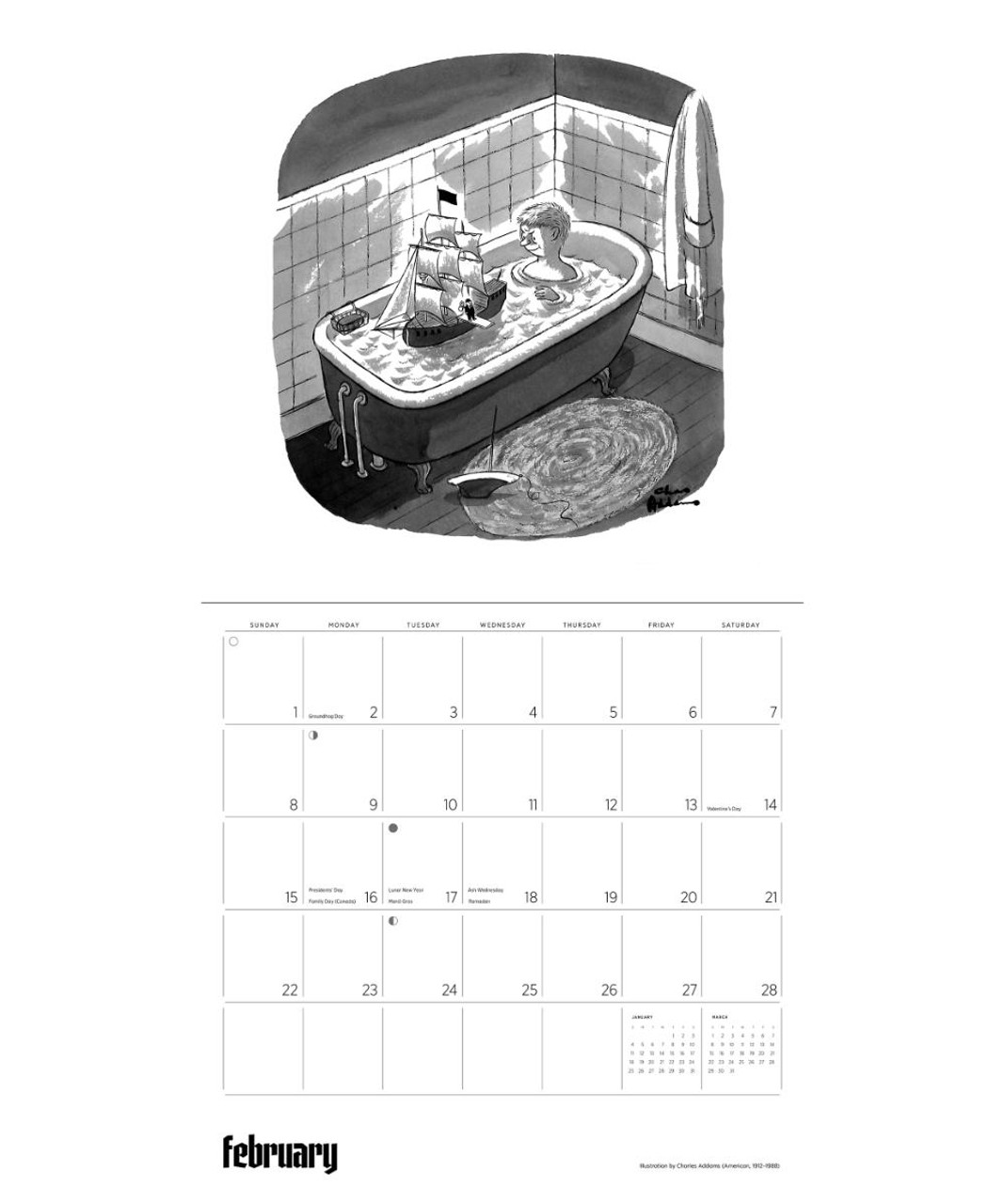 Charles Addams The Addams Family 2026 Wall Calendar