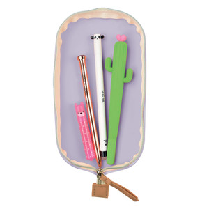 SOFT SILICONE PENCIL CASE - CUTE! - LILAC