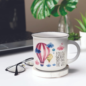 NEW BONE CHINA PORCELAIN MUG - CUP-PUCCINO - AIR BALLOON