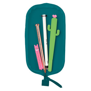 SOFT SILICONE PENCIL CASE - CUTE! - PETROL BLUE