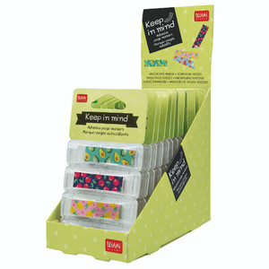 KEEP IN MIND - ADHESIVE PAGE MARKERS -FRUITS - DISPLAY 12 PCS
