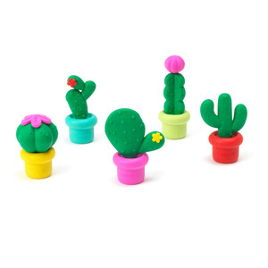 SET OF 5 SCENTED ERASERS - FREE HUGS - CACTUS