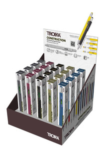 TROIKA CONSTRUCTION MULTI-TOOL PEN DISPLAY - TREND COLOURS - 20 PCS