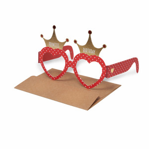 LARGE GREETING CARD - GREETING CARD - EYEGLASSES HEARTS - HEART