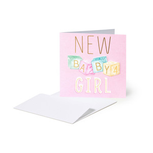 SMALL GREETING CARD - NEW BABY GIRL